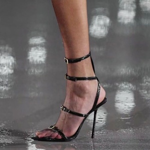 Women Stiletto Extremely Slim Heels Ankle Buckles Sandals Summer Outdoor Diamonds High Heel <b>Pumps</b> Shoes - Product Image 1