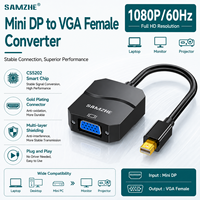 SAMZHE Cable convertidor Mini DP a VGA hembra, adaptador HD Thunderbolt compatible con Windows y Mac para conectar a un monitor o proyector