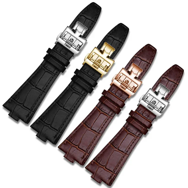 Luxe Bolle Lederen Horlogeband Sport Zacht Lederen Manchet Horlogebandje