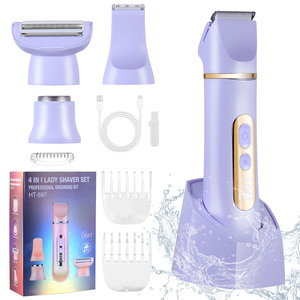HT-597 Rasoir Électrique 4-en-1 pour Femme, Tondeuse Maillot, Épilateur Corporel Rechargeable Étanche IPX7 pour Aisselles, Utilisation en Voiture et Camping-Car - Product Image 2