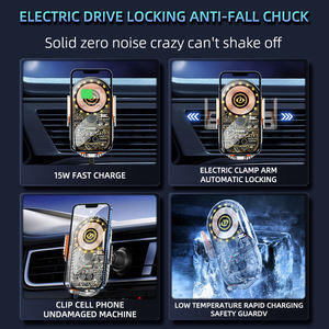 Supporto per <span class=keywords><strong>Telefono</strong></span> da Auto Stile Punk con Caricatore Wireless Ricaricabile e Supporto per Navigazione per Bocchetta dell'Aria dell'Auto - Product Image 6