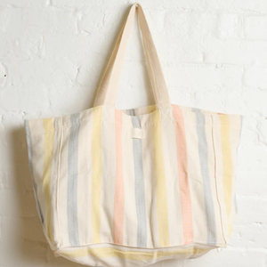 Borsa Tote in Tela di Cotone a Righe Personalizzata da Donna con Apertura Superiore Design Estivo Portatile Può Contenere Tutto - Product Image 5