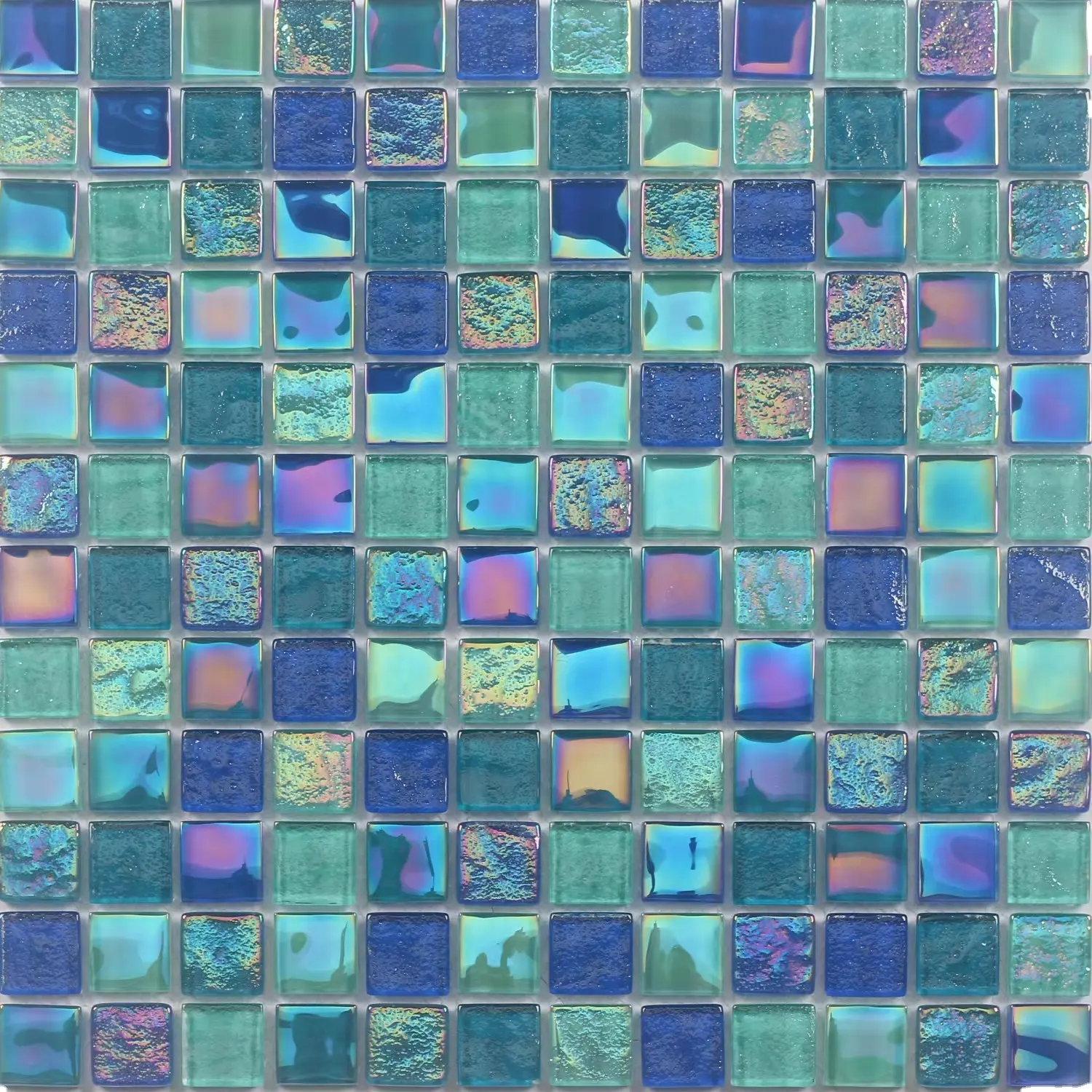 Piastrelle a mosaico in vetro blu cristallo decorativo per pareti e piscine