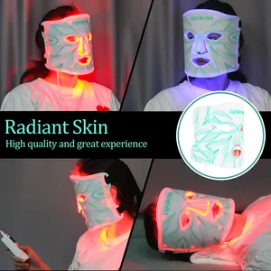Popular Silicone Red Led Light Therapy Currentbody Facial Mask Optional 20pcs Collagen Deep Mask 850nm Infrared Face Mask