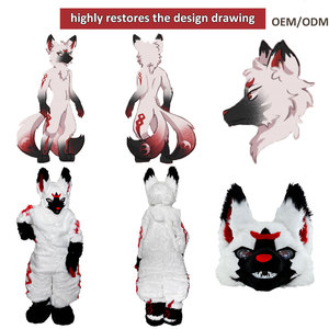 Disfraz de Mascota Profesional Personalizado de Perro Husky Blanco y Negro, Traje de Fursuit Humano, Juguete de Peluche Digitigrado de Anime, Fursuit de Animal - Product Image 3
