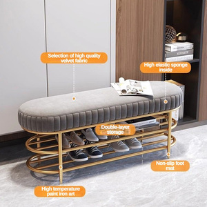 Mobilier de maison <span class=keywords><strong>banc</strong></span> à <span class=keywords><strong>chaussures</strong></span> confortable avec étagère prix de gros personnalisé gris clair entrée luxe <span class=keywords><strong>banc</strong></span> à <span class=keywords><strong>chaussures</strong></span> pour changer les <span class=keywords><strong>chaussures</strong></span> - Product Image 3