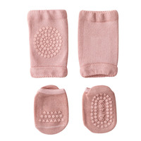 Genouillères Bébé Anti-Dérapantes Couleur Unie pour la Sécurité à Quatre Pattes, Chaussettes de Sol Protectrices pour Genoux d'Enfants Garçons et Filles