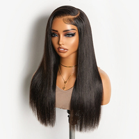 Pelucas de Cabello Humano Vietnamita Virgen Super Double Drawn, Lisas como Hueso, con Frente de Encaje, de Alta Calidad, para Mujeres Negras