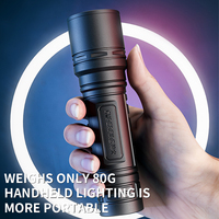 Lampe torche LED multifonctionnelle mini USB rechargeable 18650 pour le camping, EDC, étanche IP44, 135M, 150 lumens, mode SOS, extérieur