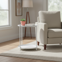 Table basse pliante moderne en fer, design à 2 niveaux, plateau amovible, portable, durable, facile à nettoyer, meubles de salon, chambre à coucher
