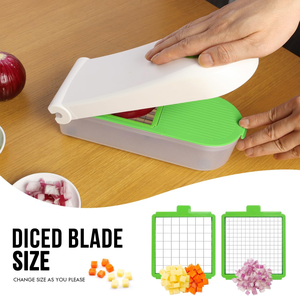 Hachoir à légumes, gadgets de cuisine avec 2 lames, hachoir à légumes, oignon, concombre, <span class=keywords><strong>mandoline</strong></span> polyvalente - Product Image 3