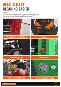 Machine de nettoyage de canalisations industrielle haute performance, nettoyeur de canalisations à jet <span class=keywords><strong>d</strong></span>'eau haute pression, vente en gros commerciale - Product Image 2