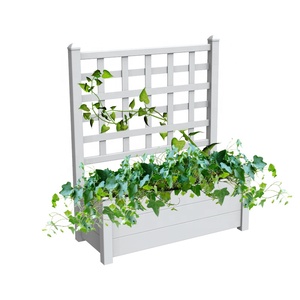 <span class=keywords><strong>Jardinière</strong></span> en plastique PVC blanc, treillis <span class=keywords><strong>pour</strong></span> plantes grimpantes - Product Image 2