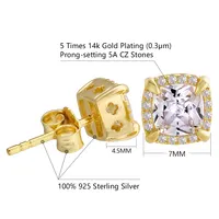 KRKC-pendientes de plata de primera ley con diamante para hombre, aretes pequeños, plata esterlina 925, 14K, 18K, chapado en oro, 5A, CZ