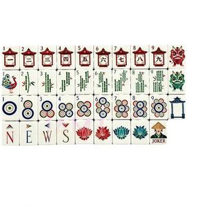American <b>Mahjong</b> <b>Set</b> for Party 166 Tiles 4 Fun Color Pushers Racks Party Design Game Night Friends Gathering - Product Image 2