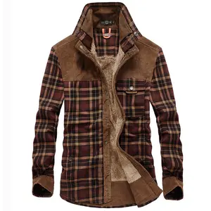 Explosive New Brand Men's Winter Plaid Jackets Thick Cotton Warm Long-sleeved Coats Clothing Europe and America Jacket Men