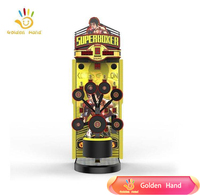 Golden Hand SUPERBOXER Machine de boxe et de basketball de rue multi-langues à monnayeur en métal et plastique 8 langues (espagnol/anglais)