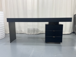 Elegant Mid Size Full <b>Solid</b> <b>Wood</b> Working <b>Desk</b> Smooth Wide Countertop Writing Bureau with Side File Shelves for Household - Product Image 5