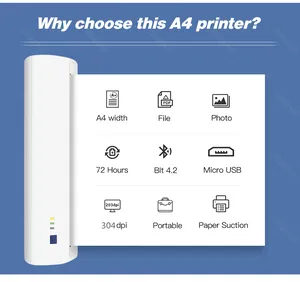 Amazon vendita calda USB Wireless Blue tooth Mini driver portatili Win10 portatili piccoli supporto stampante termica per foto in formato A4 PDF TET
