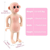Figurine réaliste de singe reborn en silicone solide de 21 cm, jouet singe extensible, figurine de bébé singe réaliste pour enfants