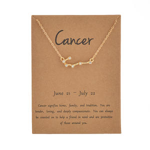 Collar con signo del Zodíaco y <span class=keywords><strong>astrología</strong></span> chapado en oro y marrón, G108, <span class=keywords><strong>2022</strong></span> - Product Image 6