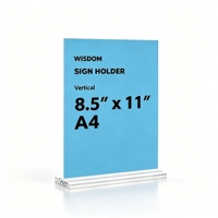 Support de signalisation en acrylique transparent personnalisé, format A4 (8,5 x 11 pouces), présentoir de documents en plexiglas pour bureau, menu, cadre photo