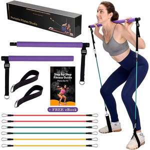 บาร์พิลาทิสแบบพกพาขายดี บาร์ออกกำลังกายโยคะ บาร์รัดขา บาร์บริหารกล้ามเนื้อ บาร์พิลาทิสแบบมีห่วงไนลอน ชุดอุปกรณ์บาร์พิลาทิส - Product Image 3