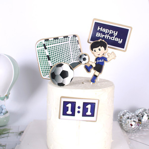 Sport thema Geburtstags torte Topper Kinder Fußball <span class=keywords><strong>Basketball</strong></span> Alles Gute zum Geburtstag Party Dekorationen Neues Design Papier Cake Topper - Product Image 5