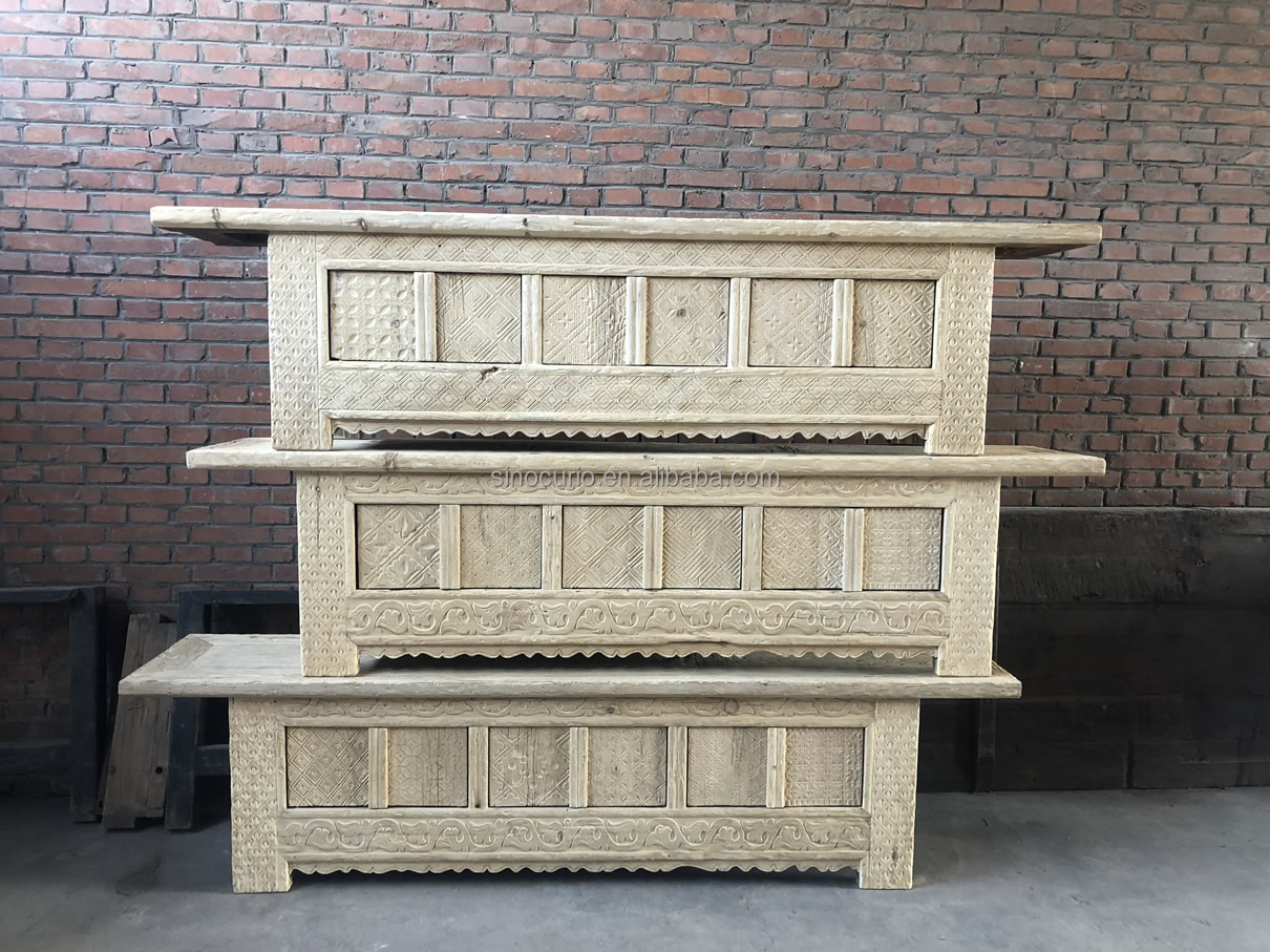 Chinese vintage rustic recycled solid wood 4 door carved cabinet solid mango reclaimed timber cupboard storage cabinet furniture