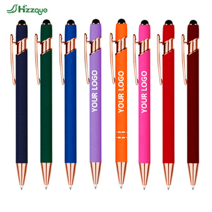 Stylo Bille Stylus Promotionnel en Aluminium le Moins Cher avec Pointe en Caoutchouc Souple pour Écrans Tactiles, Logo Personnalisé Bon Marché pour Téléphone Portable - Product Image 1