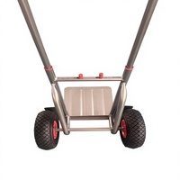 Chariot pliable en acier robuste avec poignée télescopique, 2 roues, capacité de charge de 100 kg
