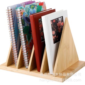 Wooden Triangular <b>File</b> Holder 26x18x18cm Desk Organizer Solid Wood Frame Office <b>Storage</b> Stand - Product Image 4
