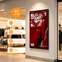 Pantalla Digital LCD Comercial para Interiores de 32-75 Pulgadas, 1200nits, Menú Digital Antideslumbrante con Software CMS para Restaurantes y Centros Comerciales