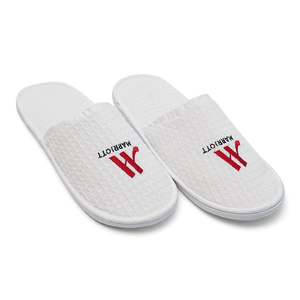 Pantuflas de Hotel de Lujo Tipo Waffle <span class=keywords><strong>MARRIOTT</strong></span> al por Mayor con Logotipo, Pantuflas Desechables para Hoteles de 5 Estrellas - Product Image 3