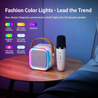 Microphone portable miniature K12 avec haut-parleur intégré pour karaoké sans fil – Idéal pour les fêtes