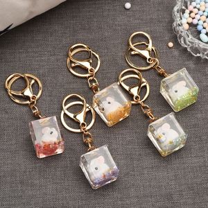 Creative Milk Bottle Animal Doll Liquid Keychain Cute Flowing Quicksand Rabbit <b>Key</b> <b>Chain</b> - Product Image 1