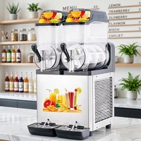 Machine à slush commerciale à double cylindre, distributeur de boissons glacées à deux saveurs, machine de vente automatique, équipement de comptoir pour boissons froides