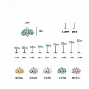 DIY Groothandel ASTM F136 Titanium Internally Threaded Bijvormige <span class=keywords><strong>Labret</strong></span> Piercing Lichaamssieraden Oor Lip Ring Oorring - Product Image 1