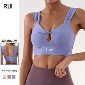 Ruiquwin เสื้อโยคะดันทรงยืดหยุ่นสูงสำหรับผู้หญิงบราออกกำลังกายแบบมีรูระบายอากาศเซ็กซี่เสื้อออกกำลังกายด้านหน้า - Product Image 1