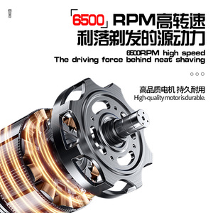 เครื่องตัดผมไฟฟ้า Kemei KM-034 ขนาด 13.5 ซม. หน้าจอดิจิตอล ชาร์จไฟได้ ตัวเครื่องโลหะ สำหรับใช้ในบ้าน - Product Image 5