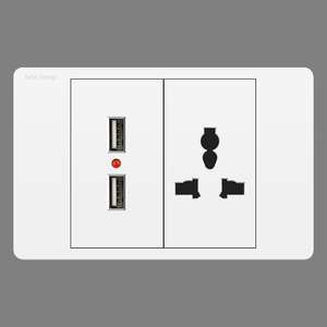 Prise murale américaine ignifuge en polycarbonate avec panneau tactile 10A 3 prises IP21 - Product Image 2