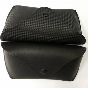 Étui à lunettes en cuir Zt, rectangulaire noir, motif uni, 3-5,9 pouces, pour le rangement des lunettes - Product Image 1