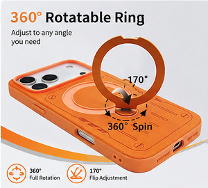 360° Rotation Magnetic Phone Case with Ring Holder Stand for <b>iPhone</b> 17/16/15/Samsung S26 Series - Durable Shockproof Design - Product Image 1