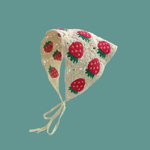 2025 nouveauté ethnique fleur Bandanas pour femmes fille printemps été respirant voyage doux mignon Style tricoté Crochet Bandanas - Product Image 2