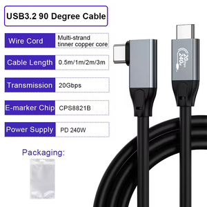 Câble USB C tressé ULT-unite Custom Superfast Charging Bent de 10 pieds (3 mètres) - Câble de type C angulaire - Product Image 6