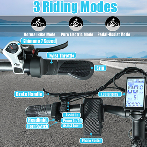Vélo électrique à double moteur puissant 2000w, entrepôt américain, vélo électrique à double moteur 48v 22.4ah, vélo électrique, vélo électrique à pneus larges - Product Image 5