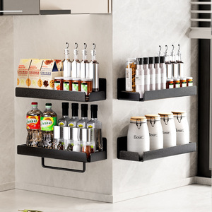 Estante multifuncional para especias, de pared, para almacenamiento en la cocina, estante de acero inoxidable para condimentos y frascos. - Product Image 3