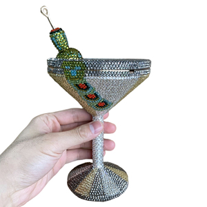 Sac de soirée élégant haut de gamme en cristal pour cocktail <span class=keywords><strong>Martini</strong></span>, avec chaîne détachable et décorations en strass, sac pour femme - Product Image 1