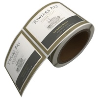 Etiqueta Adhesiva Clásica para Botellas de Vino, Dorada Mate con Relieve, Etiqueta de Vinilo con Logotipo en Relieve para Productos Alimenticios, Impresión de Etiquetas