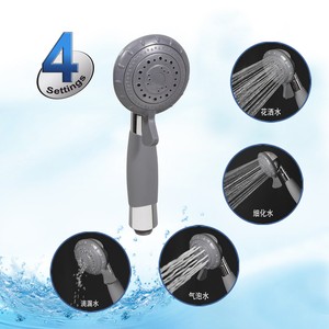 Pommeau de douche à quatre fonctions, poignée large, pressurisation à bulles, installation facile pour salle de bain - Product Image 1